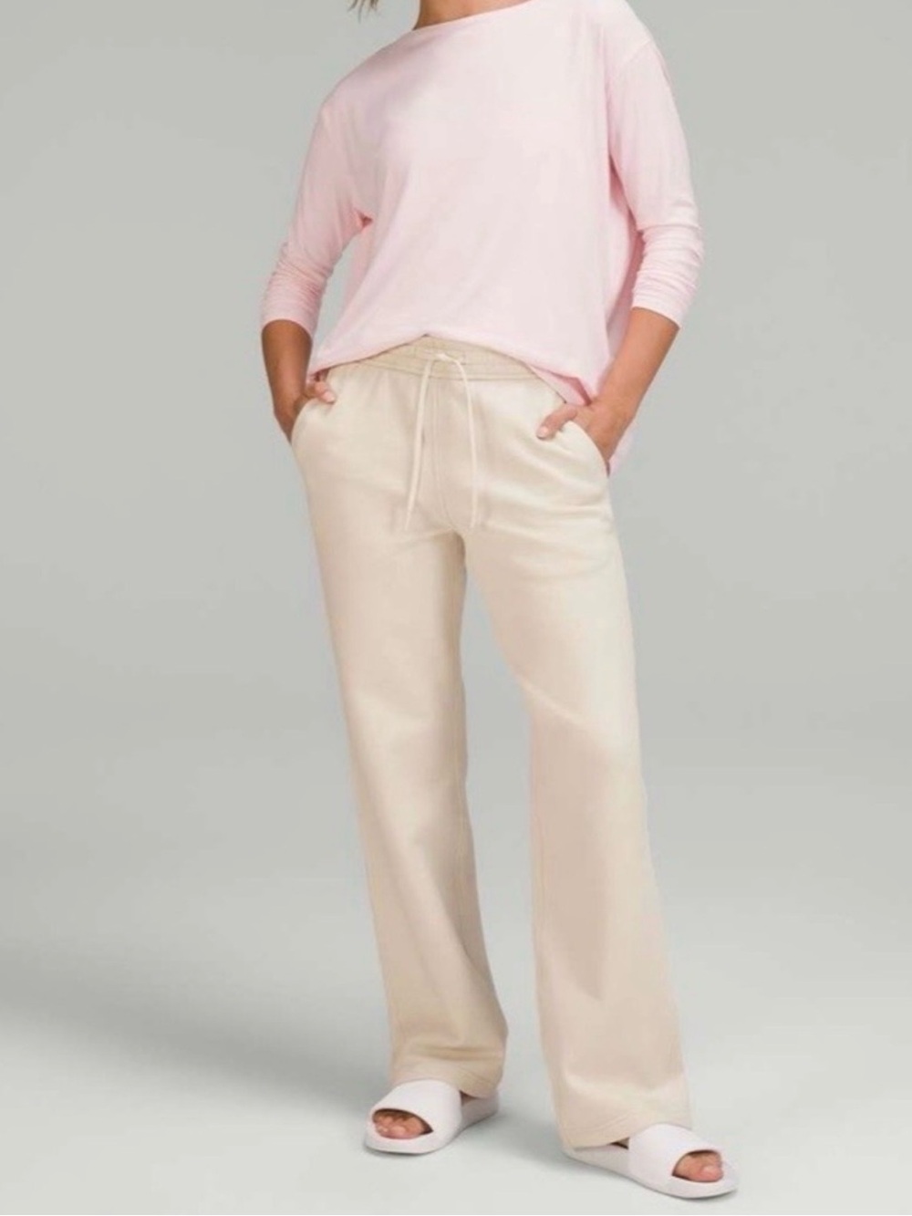 lululemon athletica Women's Wide-Leg Drawstring Lounge sweatpants in bone